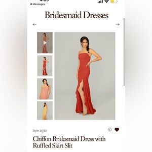 MORI LEE CHIFFON DRESS - Cinnamon SIZE 10